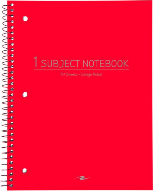 NOTEBK 10.5x8 70SH 1SUB RED
