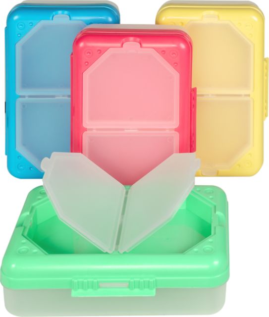 STORAGE BOX 3COMP ASRT COLOR